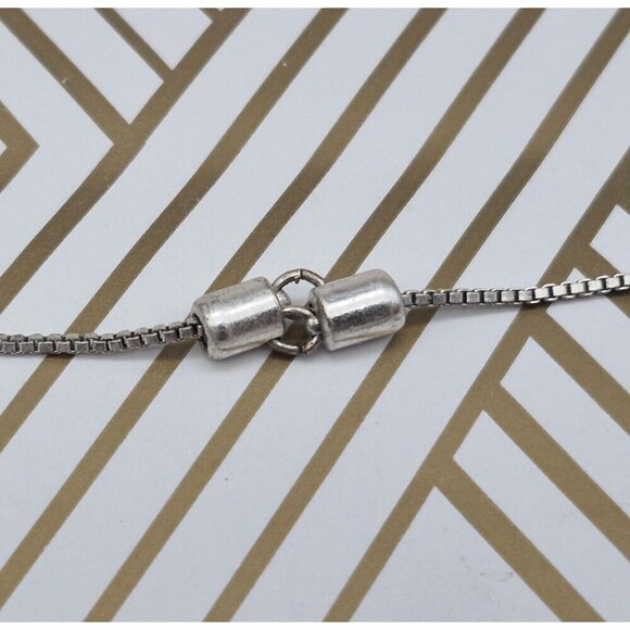 Silver Tone Slide Adjustable Box Chain Art Deco Shape Pendants Charms 2 Strands - Picture 7 of 7